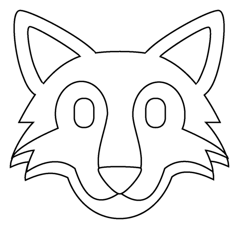 Wolf Face Emoji Coloring Page